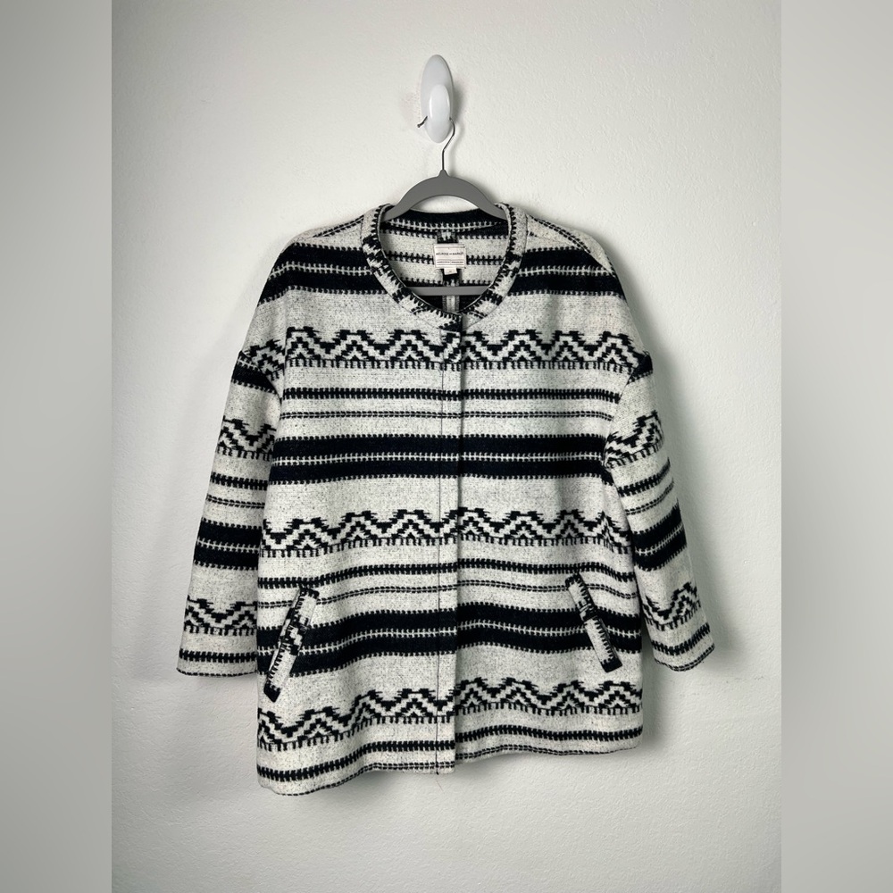 Melrose and Market Black & White Southwest Western Fall Winter Jacket Coat